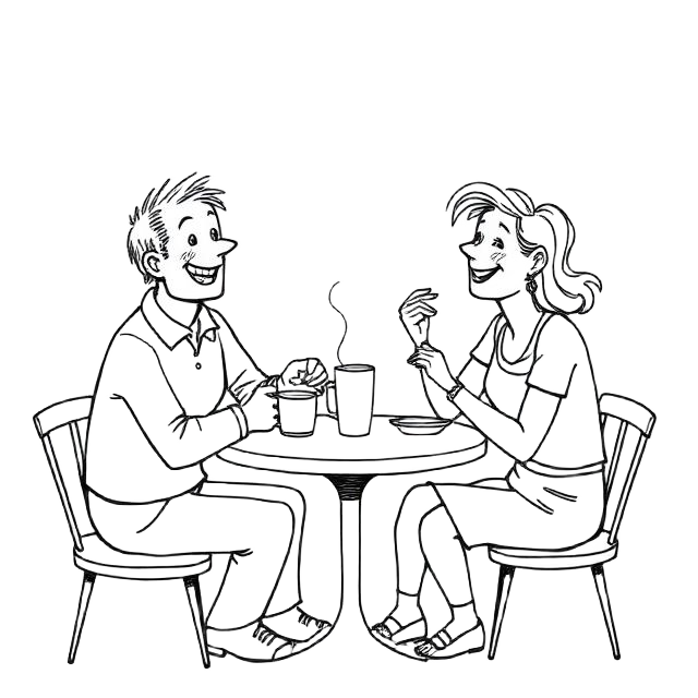 Hand-drawn line illustration representing Social connection